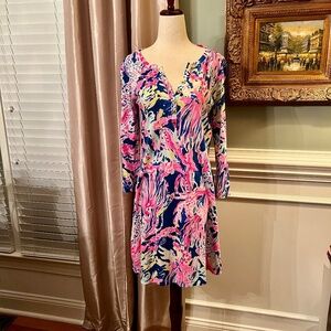 EUC Lilly Pulitzer Banyan T-Shirt Dress in Sunken Treasure Size SMALL